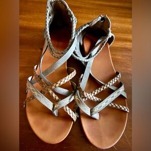 Maurices Braided Strap Sandals - Brown and Gray